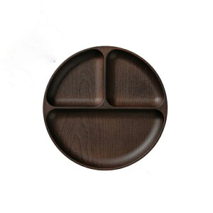 サークルビュッフェプレート 総ダークブラウン 耐熱 総木目 3個セット 和美作日 Wabisabi(3-142-12)プレート 漆器
