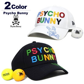 サイコバニー キャップ 帽子 ゴルフ メンズ ニューエラ 9FORTY ツイル 刺繍 PsychoBunny NEWERA 限定コラボ PBMG301F 2023春夏