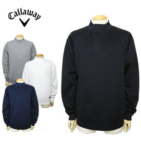 【30%OFF】キャロウェイアパレル メンズ カットソー ゴルフ モックネック 長袖 スウェット エンボスロゴ CallawayApparel C23217102 2023秋冬セール SALE