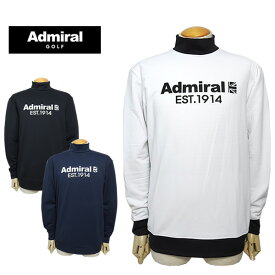 【30%OFF】アドミラルゴルフ メンズ カットソー ハイネック 長袖 発熱 裏起毛 ストレッチ AdmiralGOLF ADMA387 2023秋冬セール SALE