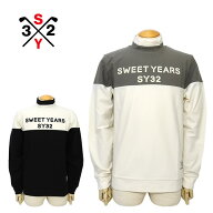 【30%OFF】SY32 ゴルフ カットソー モックネック メンズ 長袖 保温 ストレッチ ロゴ バイカラー SY32BYSW…