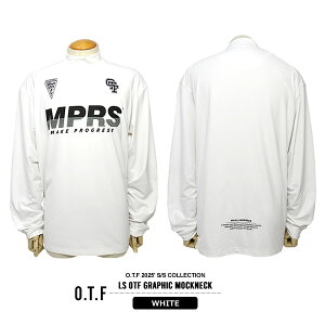 O.T.F ゴルフ カットソー モックネック メンズ 長袖 ストレッチ 軽量 吸水速乾 ロゴ プリント オーティーエフ 1251-11015 2025春夏