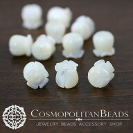 シェル 貝マザーオブパール（スズラン すずらん　鈴蘭　大）大きさ　約8×7.5mm穴径　約0.5〜0.6mmカラー…