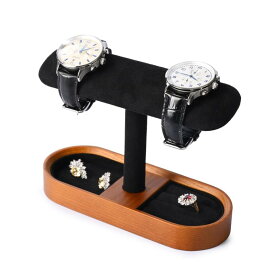 Oirlv 腕時計 スタンド ウォッチスタンド 木製 2~4本用 収納 ディスプレイ 撮影用 高級 おしゃれ 時計置き台 SM21203 (ブラック)