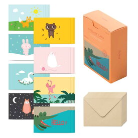 モノライク メッセージカード ミニカード ビーフレンド Message card Befriend - 40枚封筒20枚セットミニサイズデザイン文具お祝いのカード感謝カード