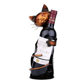 Tooarts 猫の形のワインホルダー ワイン棚 メタル 彫刻 実用的 インテリア 装飾工芸
