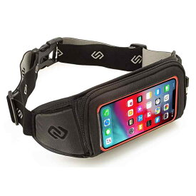 [Sporteer] ランニングウエストパック携帯電話ケース Sporteer Kinetic K1ランニングベルト iPhoneと携帯電話用 ブラック