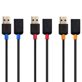 Cable Matters USB 延長ケーブル USB 2.0 延長ケーブル 0.9m 3色セット USB延長ケーブル Type A オス メス リピーターケーブル 延長コード 超高速 USB 延長 ブラック