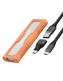 NVMe M.2 SSDケース耐振 耐衝撃 （M Key）対応 USB3.1 Gen2 10Gbps 外付けケース (オレンジ)