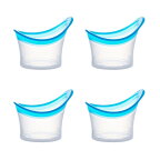 洗眼カップ 4個セット シリコン製 10ml クリーニングカップ アイカップ 目盛り付き 透明 目洗うカップ 洗眼液容器 アレルギー 水洗い可能 再利用可能 (ブルー)