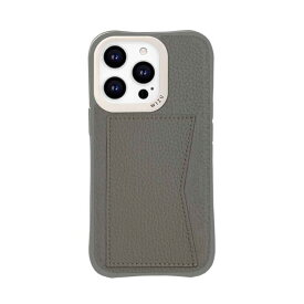 wizu (ウィズユー) iPhone15Pro ケース レザー iPhoneケース ストラップ ショルダー スマホショルダー カード収納 レザーケース スマホストラップ アイフォン15プロ スマホケース グレー