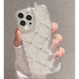 iPhone14Proケース シルバーストーン キルティングケース 凸凹 大人 きらきら 可愛い 愛らしい ラブリー 韓国 ファッション スマートフォン スマホケース スマホカバー カバー ソフト キルティ