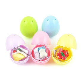 イースターエッグ ベビーカラー パカッとたまごカプセル(ギザギザカット) Easter Egg プラスチック エッグハンティング C05001 50個 消しゴムMIX付き