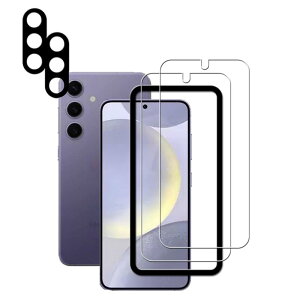 HKKAIS ���{���Ɏq�f�ސ� Galaxy S24 5G �K���X�t�B���� (2��) + �J�����t�B���� (2��) SC-51E SCG25 �����K���X �t�B���� �J�����ی� �����Y�J�o�[ �M�����N�V�[s24 �ی�t�B���� �K�C�h�g�t��