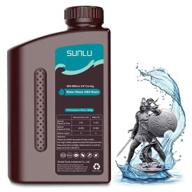 【アップグレード】SUNLU 水洗いABS樹脂、ABS-Likeレジンと水洗いレジンの特徴を兼ね備え、水洗い可能 、脆くない、高精度、低収縮、高速硬化 使いやすい LCD/DLP/SLA 3Dプリンタ向け UV樹脂、2KG