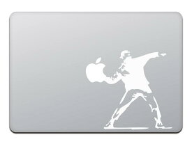 カインドストア MacBook Air/Pro 11 / 13インチ マックブック ステッカー シール バンクシー モロトフ ガイ Banksy Molotov Guy 13インチ ホワイト M424-13-W