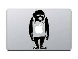 カインドストア MacBook Air/Pro 11 / 13インチ マックブック ステッカー シール バンクシー モンキー Banksy Monkey 11インチ ブラック M422-11-B