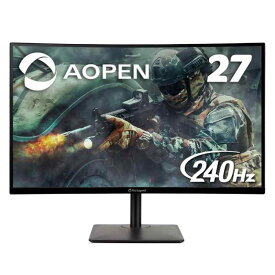 AOPEN ゲーミング湾曲モニター 27HC5RZbmiiphx 27インチ 240Hz 1ms VA フルHD PS4 FPS向き HDMI×2 DisplayPort 3年 広い視野角178°高さ調整 高さ調節 上下調整 ピボット機能 縦横回転 スイベル機能 左右角