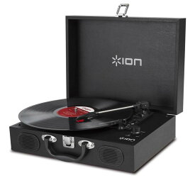 ION Audio(アイオンオーディオ) ポータブルレコードプレーヤー スーツケース型 スピーカー内蔵持ち運び 電池でも稼働 Vinyl Transport 黒