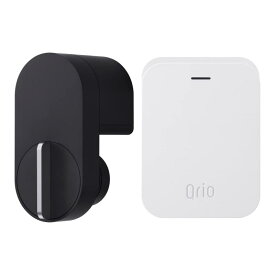 【Amazonメーカー1.5年モデル】Qrio Lock ブラック・Qrio Hubセット スマホでカギを開閉 外出先からカギを操作できる スマートロック スマートフォン 電子キー 対応 キュリオロック キュ