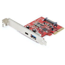 StarTech.com 2ポート10Gbps USB-A/USB-C増設PCI Expressカード 1x USB Type-C/1x USB Type-A USB 3.1 Gen 2(USB 3.2 Gen 2x1)準拠PCIe拡張ボード Windows/macOS/Linux対応 PEXUSB311AC3