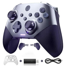 EasySMX X 10 PC コントローラー - 交換可能なフェイスプレート/ホール効果ジョイスティック/ホールトリガー付きの強化されたワイヤレス Bluetooth コントローラー、PC/Switch/Steam/Android TV/Android