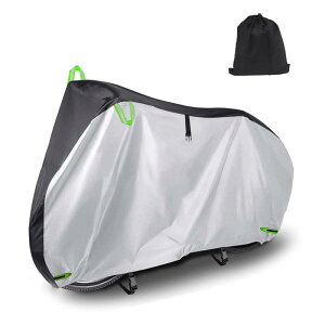 自転車カバー 250D 厚手 防水 29インチまで対応 撥水加工 反射ハンドル UVカット 破れにくい 盗難防止 収納袋付き 防塵 防風 雨避け 風飛び防止 雨雪対応でき 丈夫 サイクルカバー (ブラック)