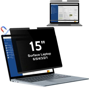Surface Laptop 6/5/4/3/2/1 15�C���` �p �`�����h�~�t�B���^�[ �}�O�l�b�g �v���C�o�V�[�t�B���^�[ �̂������h�~ �t�B���� ���˖h�~ �u���[���C�g�J�b�g ���h�~ Mamol