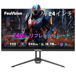 FeuVision �Q�[�~���O���j�^�[ 24�C���` FHD 1080p 240Hz VA�p�l�� �������x2ms Adaptive Sync�Ή� PC���j�^�[ 3�Ӓ����z�����^ 110% sRGB�L�F�� �u���[���C�g�t�B���^�[ HDMI