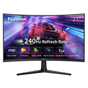 FeuVision �p�ȃ��j�^�[ 27�C���` 240Hz �Q�[�~���O���j�^�[ �p�� �Ȗʃ��j�^�[ �t��HD 1920*1080p VA�p�l�� �������x1ms Adaptive Sync 3�Ӓ����z�����^ 100%sRGB ����� �u���[���C�g�y