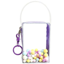 YUYAKESHI バッグ 痛バック 防塵 ぬいポーチ 外出 人形入れ 10cm綿人形 ぬいぐるみ用 透明 クリア 直方体 PVC ハンドル式 キーホルダー付 13cm高