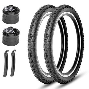 MOHEGIA 2�{�Z�b�g 12.5/14/16/20x2.125 ���]�ԃ^�C���F�q���p���]�� �܂肽���݌����^�C�� - BMX�AMTB�A�q���p���[�V���O�o�C�N�ɑΉ� - 32mm�Ď��o���u�t���`���[�u�{�^�C�����o�[�t��