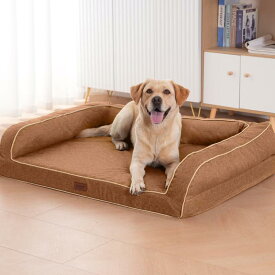 EMME 犬 ベッド 清掃しやすい 防水 犬用ベッド 洗える ペットソファー ベッド 高反発 蒸れにくい 枕付き 高齢犬 子犬 猫 多頭飼い 取り外せるカバー 滑り止め付き オールシーズン 小型犬 中型