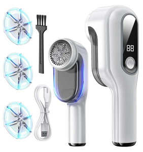 【2025年 最軽量+替刃3枚付】PKBD 毛玉取り器 電動 毛玉クリーナー けだまとり Type-C充電式 6枚刃/安全ロック コードレス マフラー・衣類・靴下対応 旅行用 家庭用 ギフト 贈り物(ホワイト)