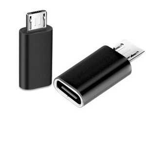 Type C メス to Micro USB オス変換アダプタ 急速充電/データー転送/レジス 変換コネクタ( 2個セット)充電コネクター スマホ 充電 データ伝送 軽量タイプ(ブラック)