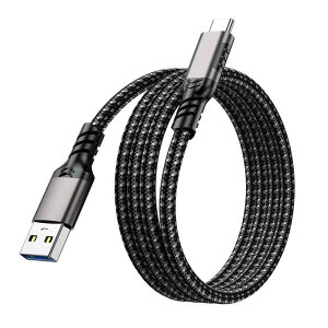 FineGood USB Type C �P�[�u�� USB A to USB C �P�[�u�� �i�C�����҂� 3A �}���[�d �����f�[�^�]�� Quick Charge 3.0/2.0 �Ή� 56K���W�X�^���� iPh/one/Gal/axy/Pixel��Typ