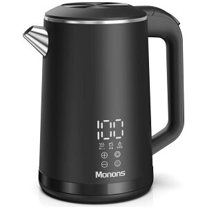 ���m���Y(Monons)�y�d�C�P�g�� 1.6L�E 99%���f�����z�d�C�|�b�g 1100W �}������ �G��Ă��M���Ȃ���d�\�� �f�W�^���f�B�X�v���C���^�b�`���� ���x���� 304�X�e�����X�� �d�C �P�g�� �E���f�@�\/