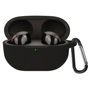 YAODLE WF-1000XM5 �p�P�[�X �Ή� SONY(�\�j�[) WF-1000XM5 �t��V���R�� �P�[�X �ϏՌ��� �h�o �y�ʏ��^ �����h�~ �����[�d�\ �j�����p �J���r�i�t��(�u���b�N)