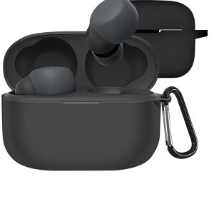 Iniayoh For SONY LinkBuds S �P�[�X �\�j�[ LinkBuds S ��p �P�[�X �ɂ̓J���r�i����������Ă��蕴���h�~�A�����ɂ��� �_�炩�ȃV���J�Q���A�ϏՌ� �����^ �h���h�o �����h�~�i�u���b�N�j