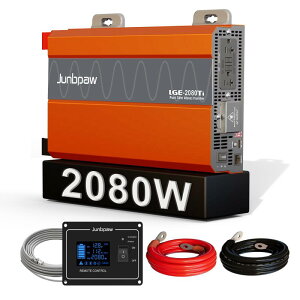 2080W�������g�C���o�[�^�[ 12V DC����100V 110V AC�ϊ� 6000W�s�[�N�o�� 5V 2.1A USB�|�[�g���� �É��t�@�� ���ϋv�R���f���T�[���� RV �L�����s���O �g���b�N �ً}�p �I�t�O���b�h�d���Ή�