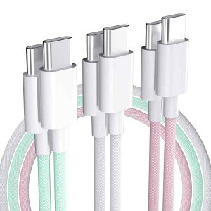 USB Type C �P�[�u�� 3�p�b�N USBC to USB-C �P�[�u�� 60W �}���[�d ���ϋv�i�C���� USB�P�[�u�� iPhone 15 Pro Max/MacBook/iPad/Galaxy S20�ɑΉ� (1M)