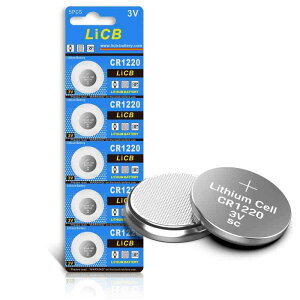 LiCB 5�� CR1220 �R�C���` ���`�E���d�r 3V 1220 ����[���V���[�Y �{�^���d�r
