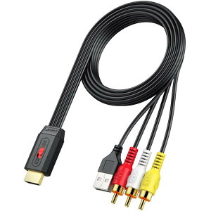 Neoteck RCA to HDMI �ϊ��R���o�[�^�[ AV to HDMI �ϊ��� 720P/1080P�Ή� 16:9/4:3 �ؑւł� 150cm RCA�P�[�u������ 3�F�[�q hdmi �ϊ��A�_�v�^ VCR/VHS/DVD�p