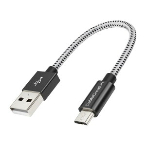 Micro USB�P�[�u��, CableCreation USB 2.0 to Micro USB �����[�d Micro B �ґg�P�[�u�� �u���b�N���z���C�g/ 0.15m