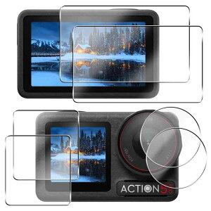 AQXNG �Ή� DJI Osmo Action 5 Pro �ی�t�B���� �K���X�t�B���� �y6���Z�b�g�z DJI Osmo Action 5 Pro �p�� �t�B���� �����K���X ��ʕی� �J�o�[ ���Ɏq�� �d�x9H �ϏՌ� ��U�h�~ �C�A�[�� �\��t��