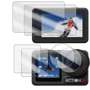 Wigsii�y6���z �Ή� DJI Osmo Action 5 Pro �p �t���ی�t�B���� �u���C����ʗp2�� + �T�u��ʗp2��+LED�ی�t�B����2���v���{AGC���Ɏq�f�ސ��A�d�x9H�A2.5D���H�A�ɔ��A�����ߗ��A�w��h�~�A������