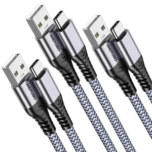 USB Type C �P�[�u�� USB-A  USB-C�P�[�u���y3�{�Z�b�g�zANDTOBO 3.0A �}���[�d�^�C�vc �P�[�u�� iPhone 16/16 Pro/16 Plus/16 Pro Max, iPhone 15, Samsung