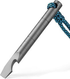 チタン マルチツール バール EDC プライバー 小型 ツール 栓抜き ドライバー定規 ポケッ ツール 日常携帯 (グレー・Sサイズ)