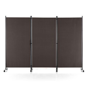 COSTWAY 幅262cmx高さ180cm パーテーション 間仕切り キャスター付き 3連タイプ 折り畳み式 部屋仕切り パーティション 屏風 ついたて スクリーン 目隠し 衝立て 室内 お家 ホテル オフィス 事務所