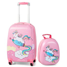 子供用 キッズ用 スーツケース 2点セット キッズキャリー 子供用キャリー キャリーケース リュックサック 機内持込み可能 可愛い ピンク ユニコーン キッズキャリーケース 子どもキャリーケース